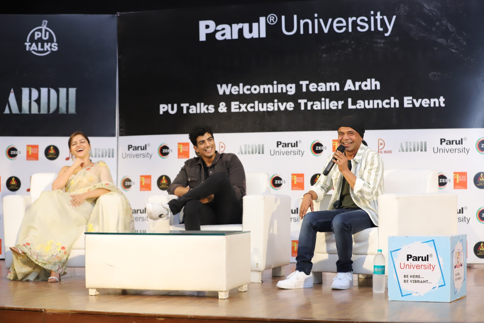 Rajpal Yadav, Rubina Dilaik and Palaash Muchhal were spotted interacting with young students at PU
